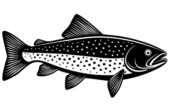 trout fish silhouette vector illustration