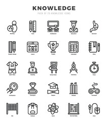 Knowledge elements. Lineal web icon set. Simple vector illustration.
