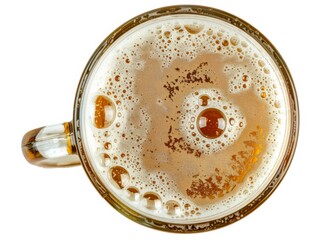 A glass of beer with bubbles on top. Generative AI.