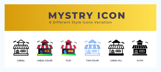 Mystery icon in filled. thin line. outline stroke and flat style.