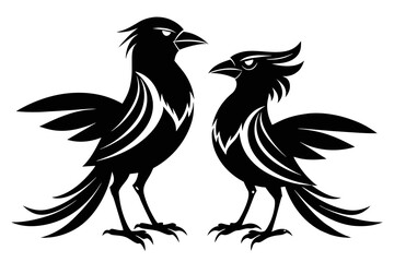 silhouette image,Iago bird,vector illustration,white background