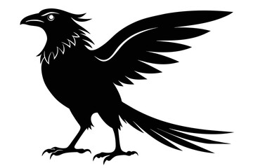 silhouette image,Iago bird,vector illustration,white background