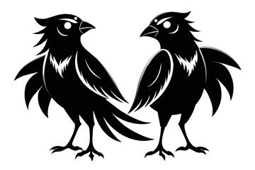 silhouette image,Iago bird,vector illustration,white background