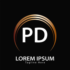 letter PD logo. PD. PD logo design vector illustration for creative company, business, industry