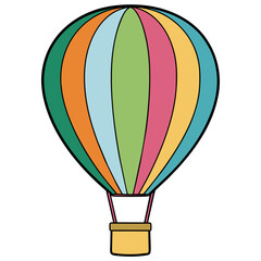 Fototapeta premium colorful-hot-air-balloon-over-a-white-background