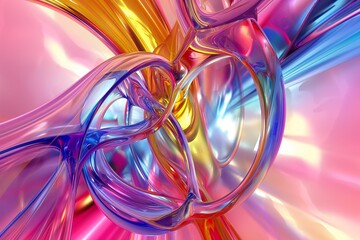 colorful glass 3d object, abstract wallpaper background