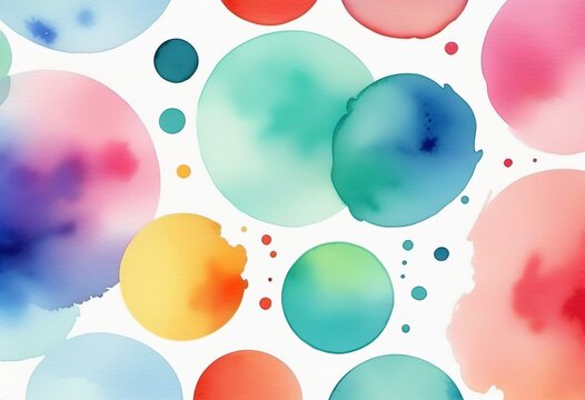 Colored watercolor spots bright background. Template, banner, copy space.