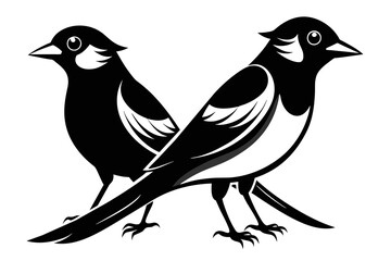  silhouette image,Jay bird,vector illustration,white background