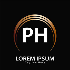 letter PH logo. PH. PH logo design vector illustration for creative company, business, industry