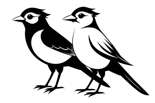  silhouette image,Jay bird,vector illustration,white background
