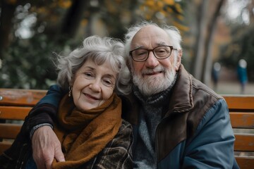 Frau Mann Senior Paar glücklich Ruhestand Umarmung, Konzept glücklich zusammen alt werden