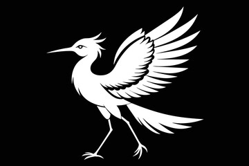 silhouette image,Kai bird,vector illustration,white background