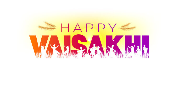 Happy Vaisakhi. Vaisakhi festival background with typography.