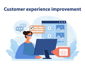 Customer Experience Improvement. A detailed portrayal of enhanced online customer service.