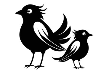 silhouette image,Louis bird,vector illustration,white background