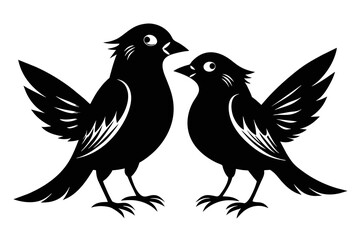 silhouette image,Louis bird,vector illustration,white background