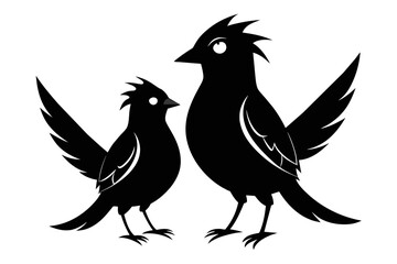 silhouette image,Louis bird,vector illustration,white background