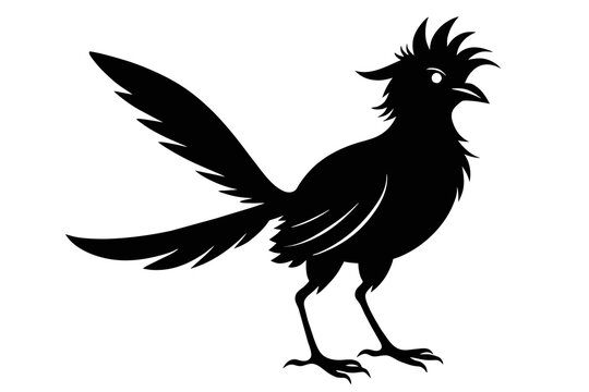 silhouette image,Louis bird,vector illustration,white background