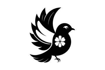 silhouette image,Lucky bird,vector illustration,white background