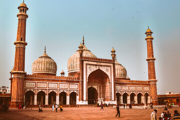 Jama Masjid Mosque New Delhi Architecture Heritage Landmark Islam Muslim Mughal India Monument...