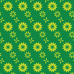 green background floral seamless vector pattern for fabric