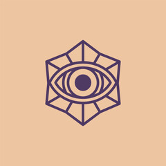 Eye, Sun and Moon abstract logo design