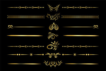 Luxury retro dividers set. Calligraphic design elements vector.