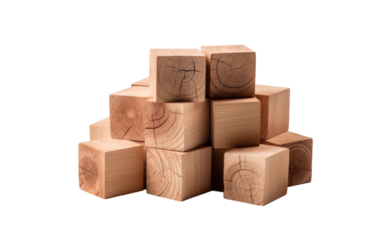A stack of wooden blocks balancing precariously, forming a whimsical tower