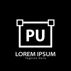 letter PU logo. PU. PU logo design vector illustration for creative company, business, industry