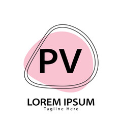 letter PV logo. PV. PV logo design vector illustration for creative company, business, industry