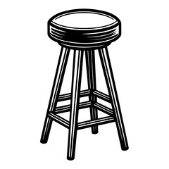 Bar stool silhouette vector illustration svg file