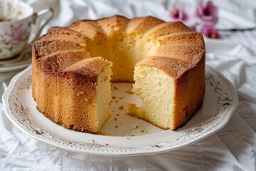 Butter cake on plate
