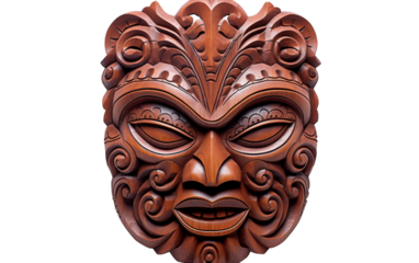 A wooden mask adorned with ornate designs, showcasing intricate artistry and cultural significance