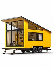 truck with trailer isolated on white background