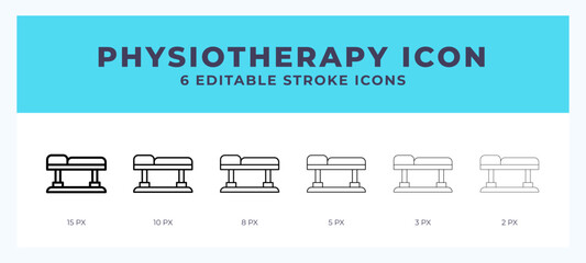 Physiotherapy icon illustration vector with editable stroke. - obrazy, fototapety, plakaty