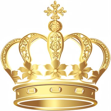 A gold crown with a cross on top