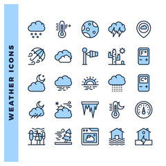 25 Weather Two Color icon pack. vector illustration.