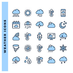 Fototapeta premium 25 Weather Two Color icon pack. vector illustration.