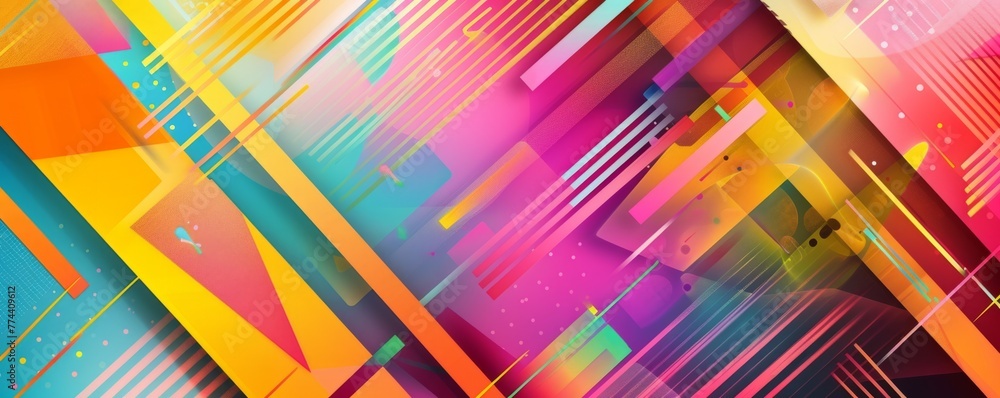 Poster abstract background with colorful geometric shapes and lines modern colorful abstract background wit