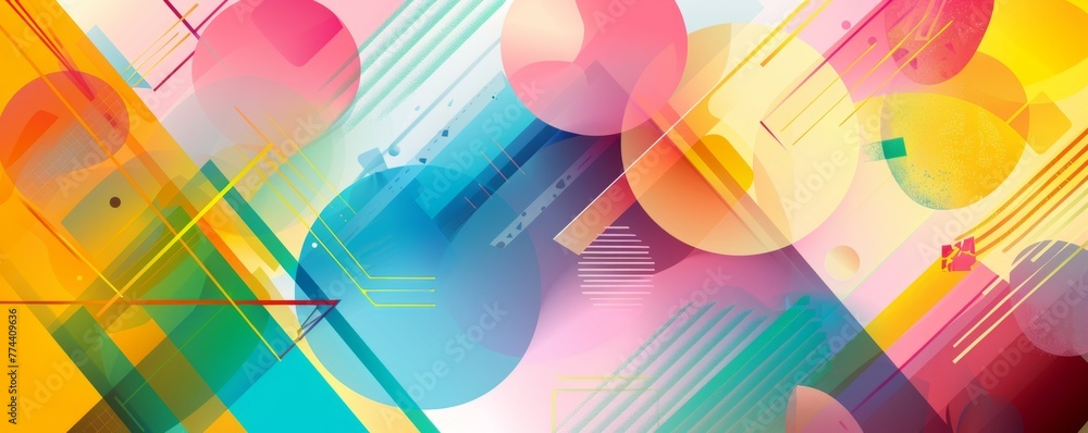 Poster abstract background with colorful geometric shapes and lines modern colorful abstract background wit