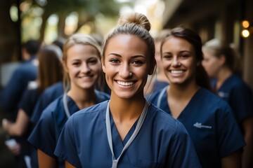 Obraz premium Group of nurses, medical team.