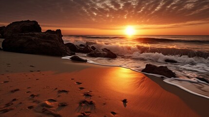 Fototapeta na wymiar sunrise on the beach 8k photography, ultra HD, 