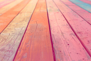 Pink wooden boardwalk texture. Generative AI