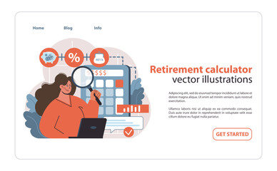 Retirement Calculator concept.