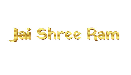 Jai Shree Ram golden PNG calligraphy, transparent or isolated on a white background. PNG of Hindu Lord Rama or Ram Navami festival icon.	
