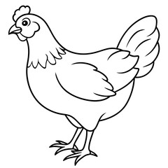 chicken line art silhouette vector illustration svg file
