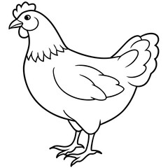 chicken line art silhouette vector illustration svg file