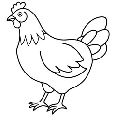 chicken line art silhouette vector illustration svg file