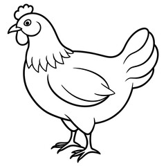chicken line art silhouette vector illustration svg file
