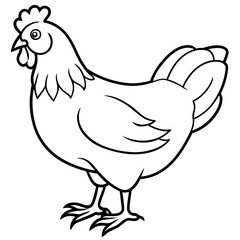 chicken line art silhouette vector illustration svg file